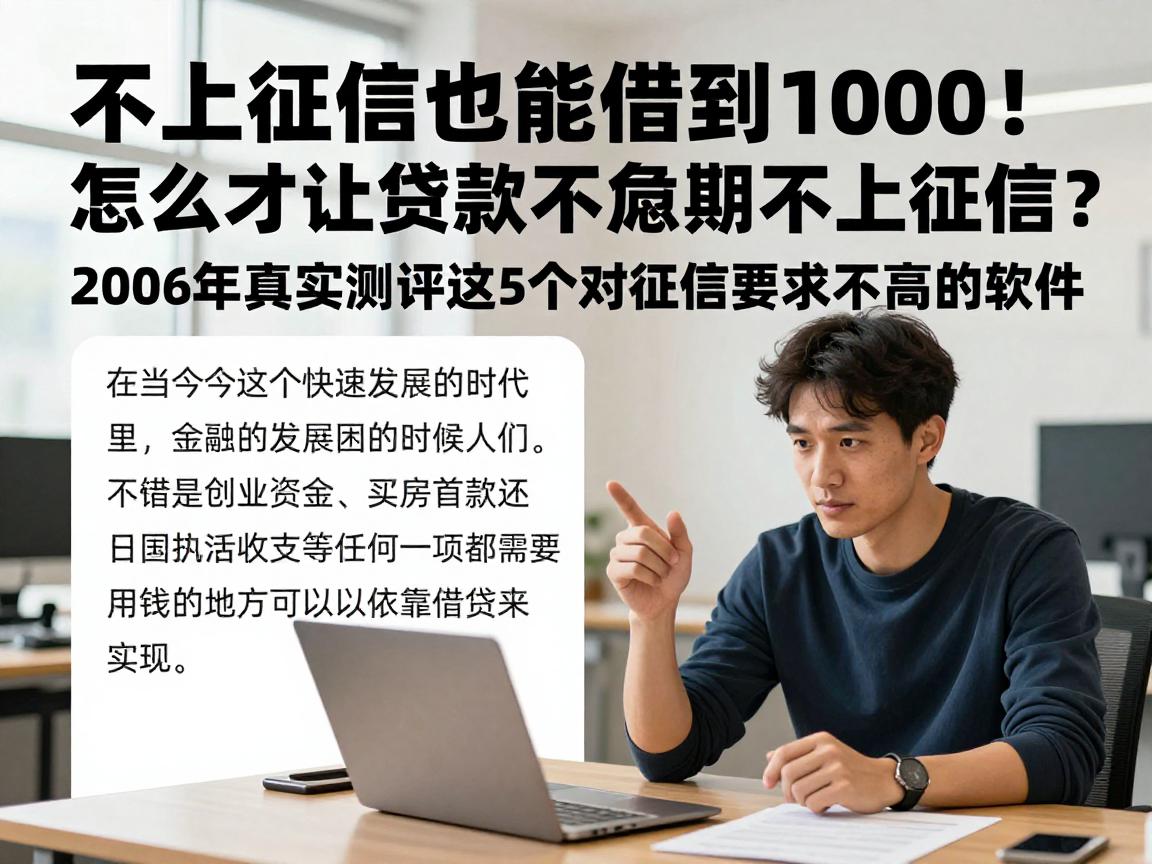 不上征信也能借到1000!怎么才让贷款不逾期不上征信?2026年真实测评这5个对征信要求不高的软件
