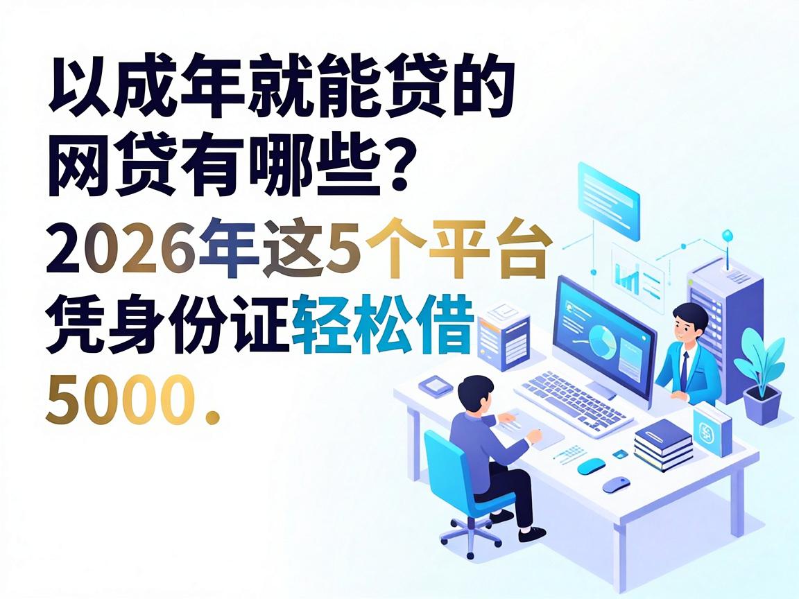 成年就能贷的网贷有哪些?2026年这5个平台凭身份证轻松借5000