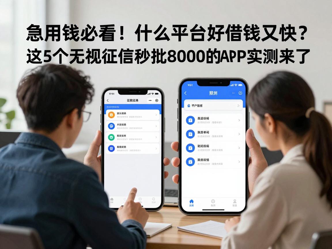 急用钱必看！什么平台好借钱又快？这5个无视征信秒批8000的APP实测来了
