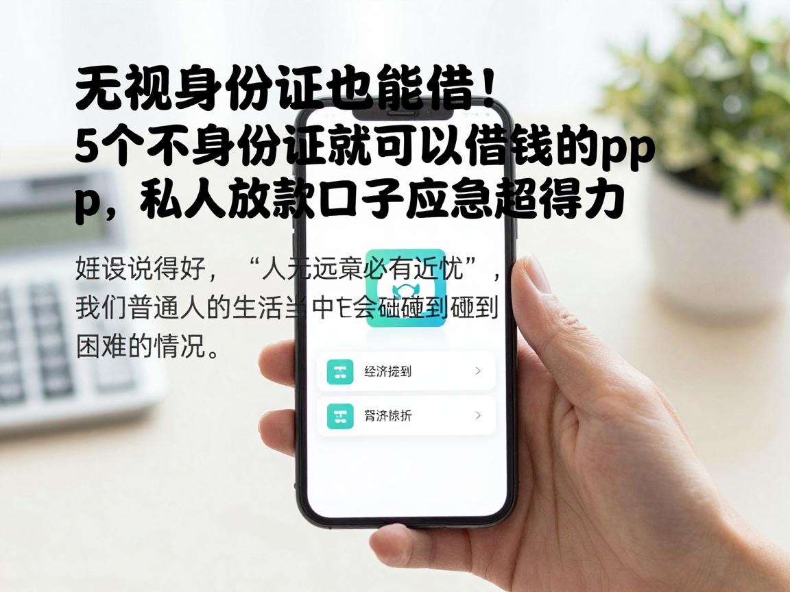 无视身份证也能借!5个不身份证就可以借钱的app,私人放款口子应急超得力