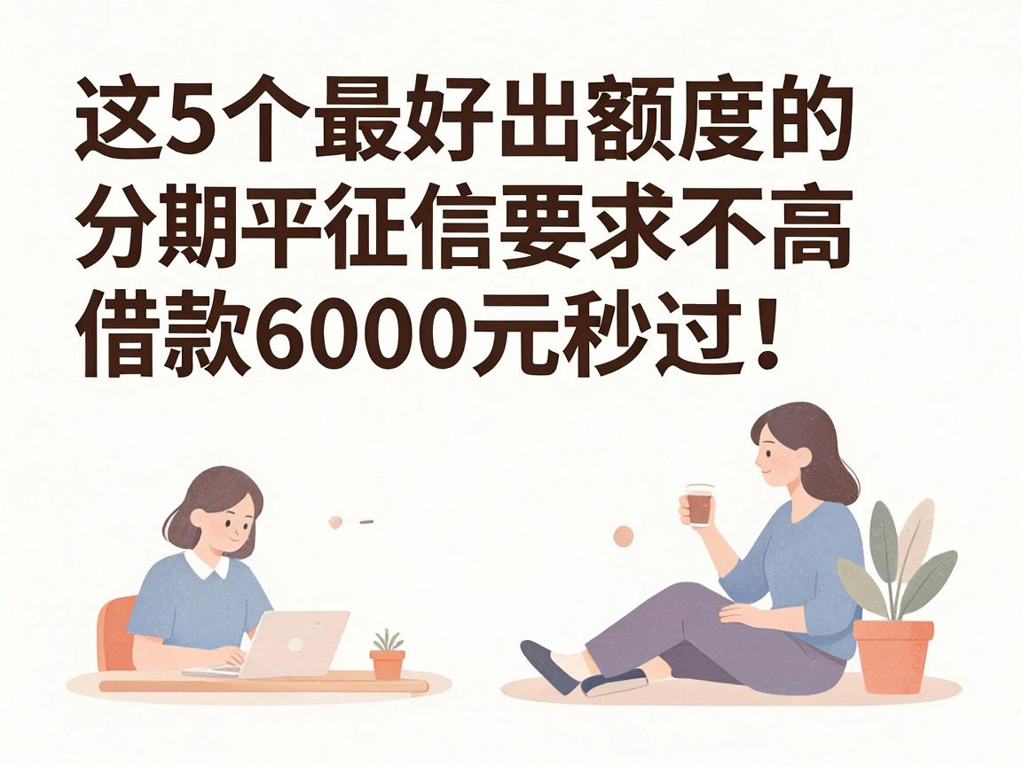 这5个最好出额度的分期平台，征信要求不高，借款6000元秒过！