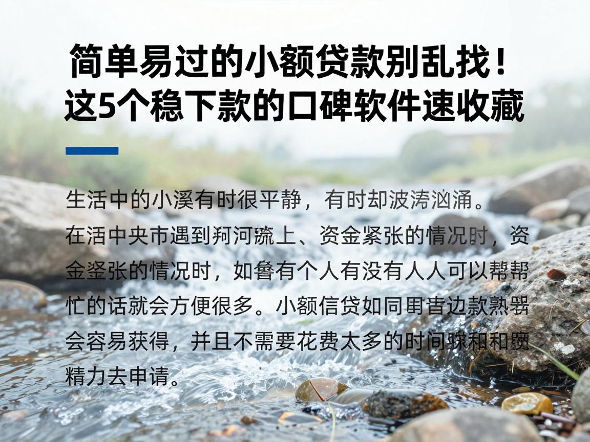 简单易过的小额贷款别乱找!这5个稳下款的口碑软件速收藏