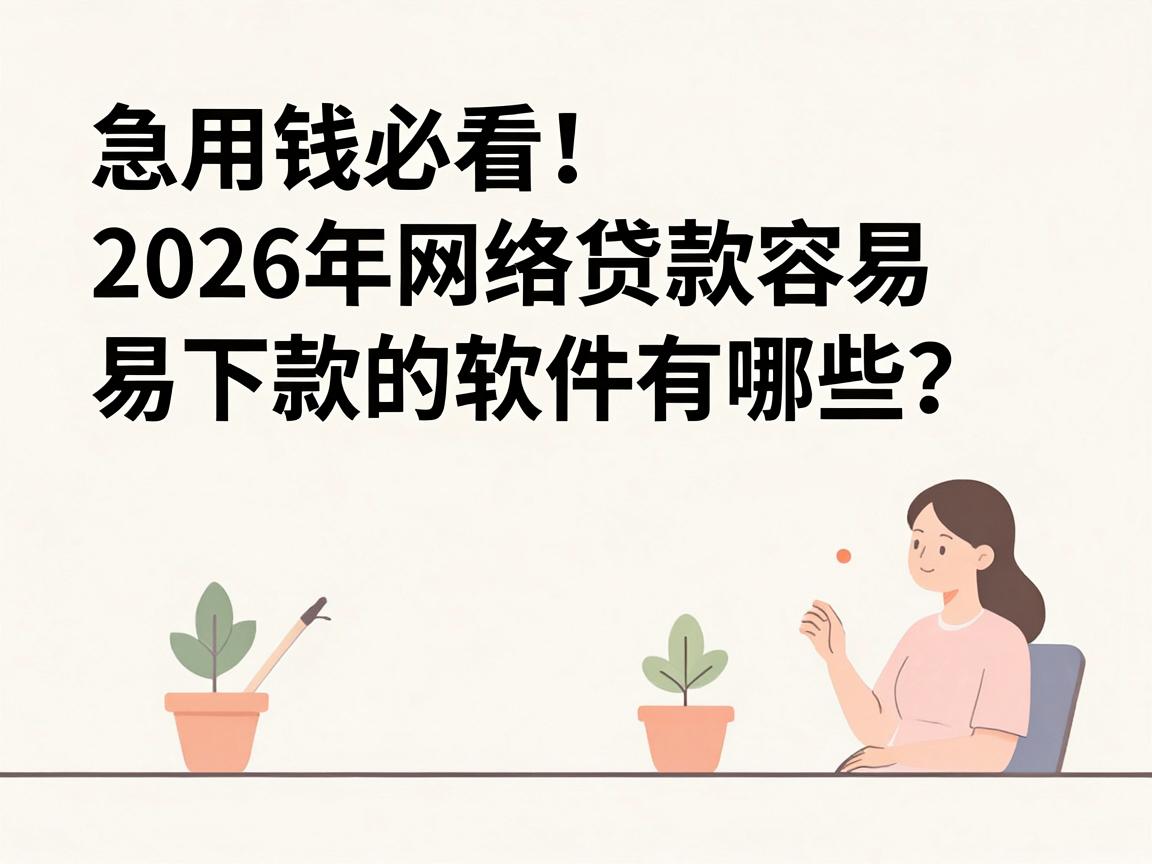 急用钱必看!2026年网络贷款容易下款的软件有哪些?这5个50000借款平台秒批到账