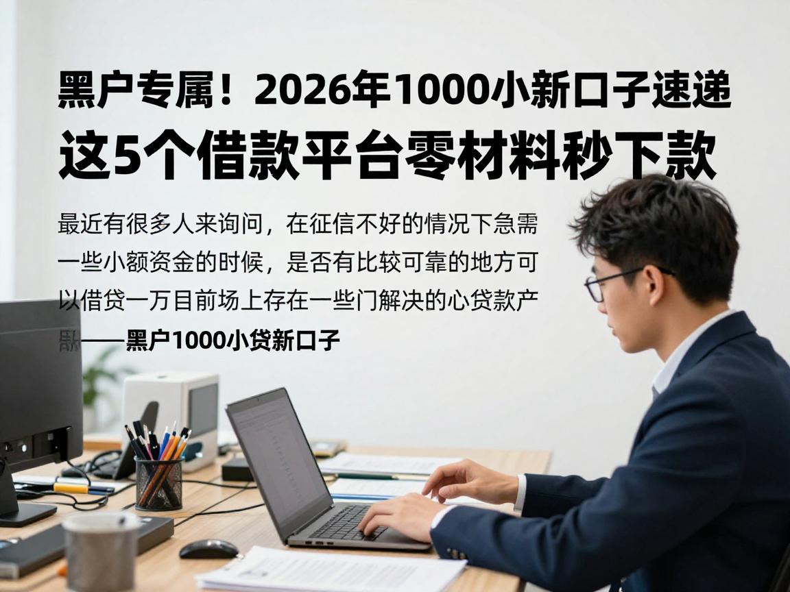 黑户专属！2026年1000小贷新口子速递，这5个借款平台零材料秒下款