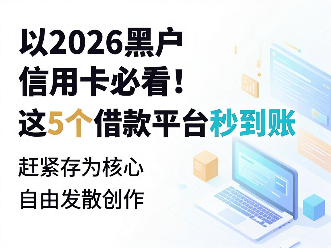 2026黑户信用卡必看!这5个借款平台秒到账,赶紧存
