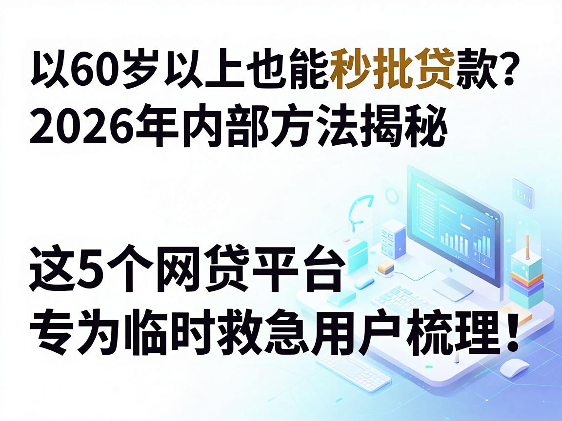 60岁以上也能秒批贷款?2026年内部方法揭秘,这5个网贷平台专为临时救急用户梳理!