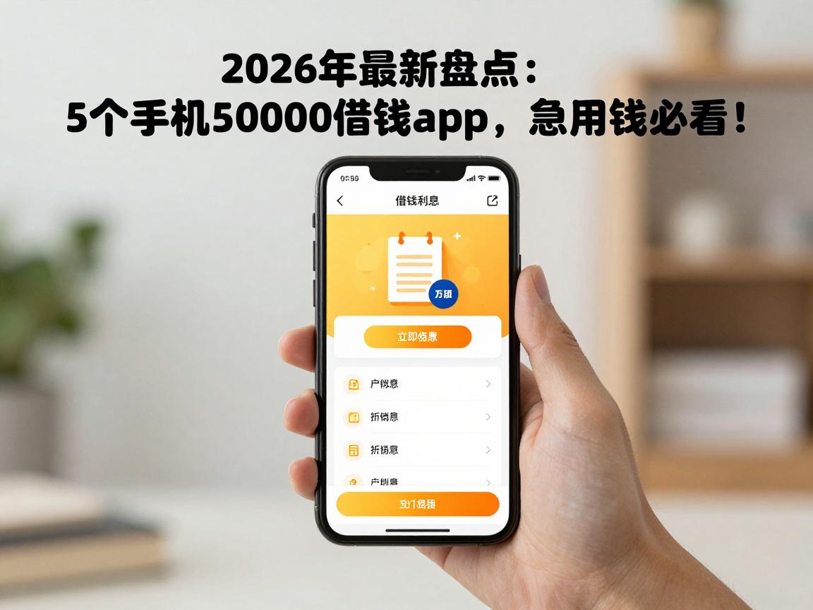 2026年最新盘点:5个手机50000借钱app,急用钱必看!