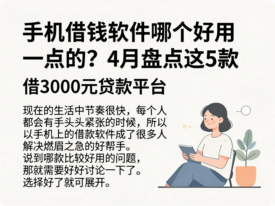 手机借钱软件哪个好用一点的?4月盘点这5款,借3000元贷款平台总结