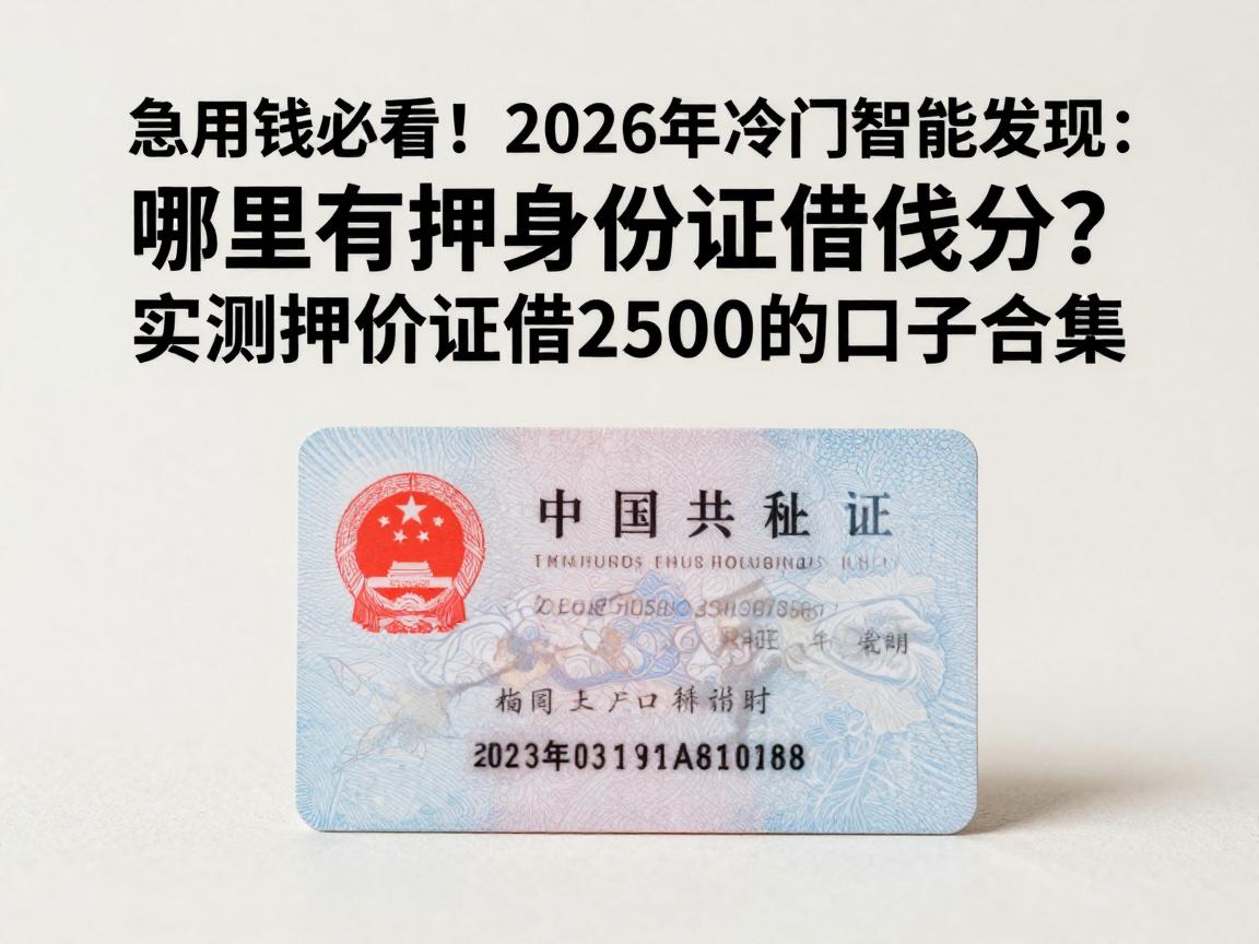 急用钱必看!2026年冷门智能发现:哪里有押身份证借钱分?实测押身份证借2500的口子合集