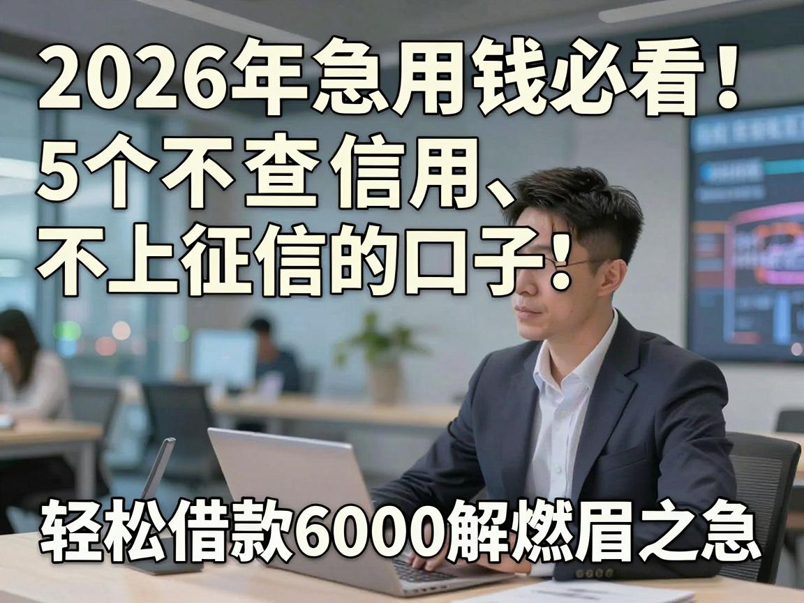 2026年急用钱必看!5个不查信用、不上征信的口子,轻松借款6000解燃眉之急