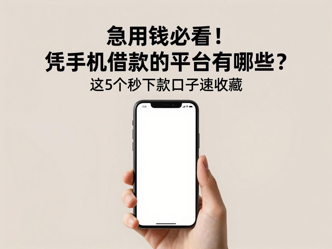 急用钱必看！凭手机借款的平台有哪些？这5个秒下款口子速收藏