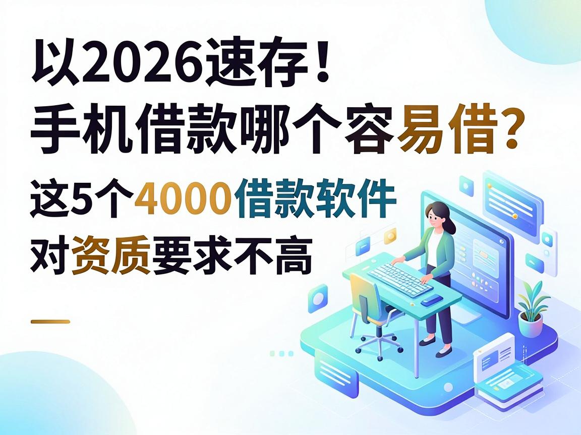 2026速存!手机借款哪个容易借?这5个4000借款软件对资质要求不高