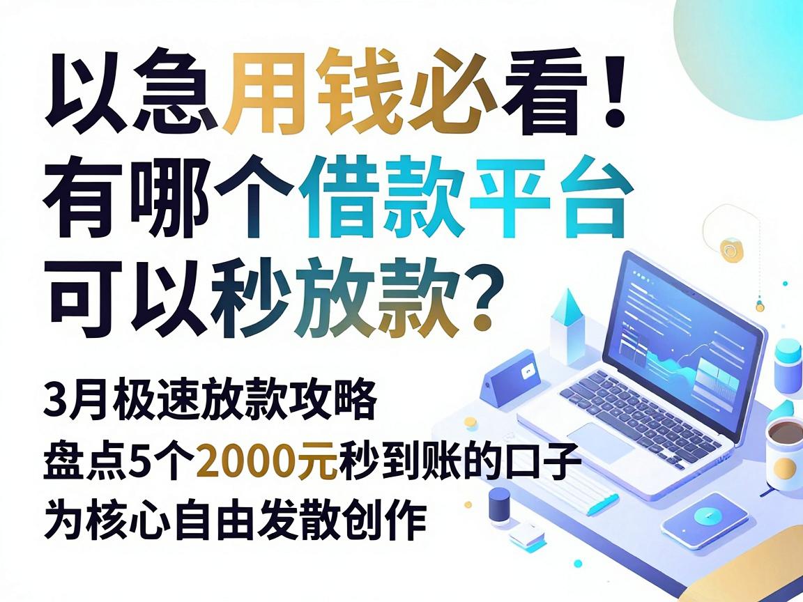 急用钱必看！有哪个借款平台可以秒放款？3月极速放款攻略，盘点5个2000元秒到账的口子