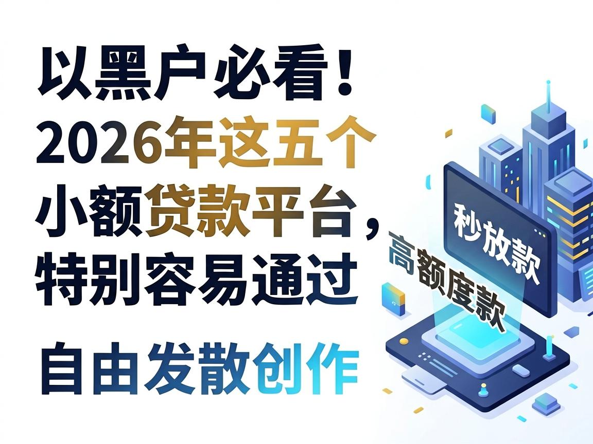 黑户必看！2026年这五个小额贷款平台特别容易通过，额度高秒放款