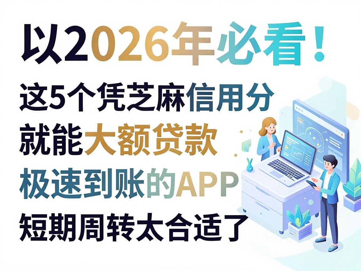 2026年必看！这5个凭芝麻信用分就能大额贷款、极速到账的APP，短期周转太合适了