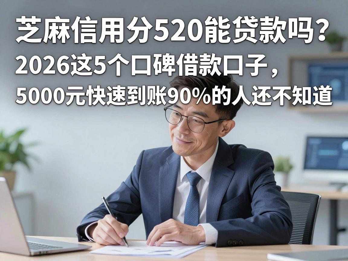 芝麻信用分520能贷款吗?2026这5个口碑借款口子,5000元快速到账90%的人还不知道