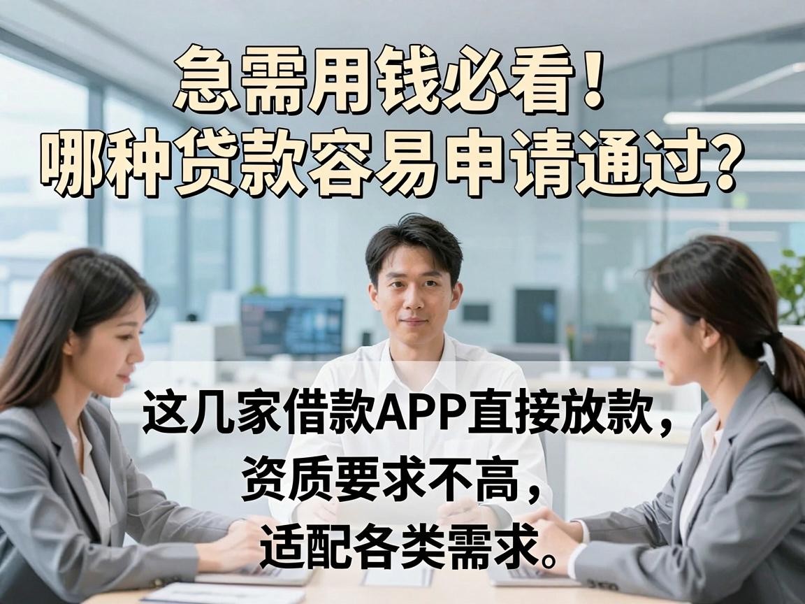 急需用钱必看!哪种贷款容易申请通过?这几家借款APP直接放款,资质要求不高,适配各类需求