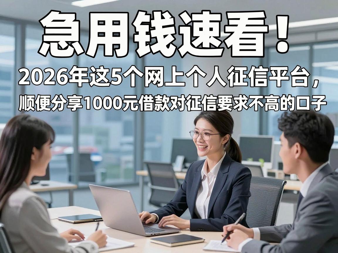 急用钱速看！2026年这5个网上个人征信平台，顺便分享1000元借款对征信要求不高的口子