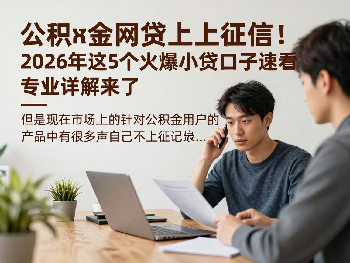 公积金网贷不上征信！2026年这5个火爆小贷口子速看，专业详解来了