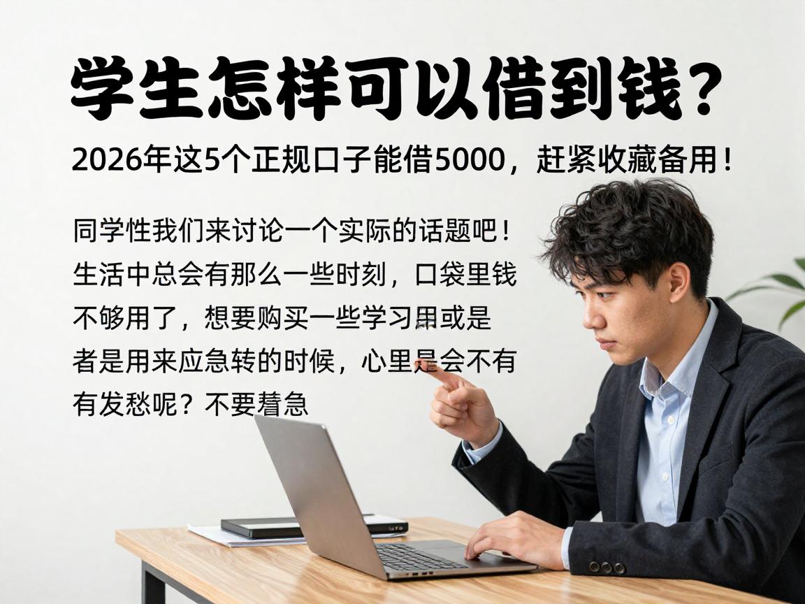 学生怎样可以借到钱?2026年这5个正规口子能借5000,赶紧收藏备用!