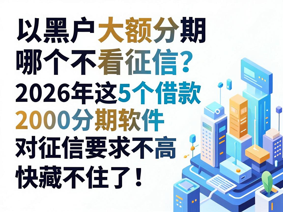 黑户大额分期哪个不看征信?2026年这5个借款2000分期软件对征信要求不高,快藏不住了!