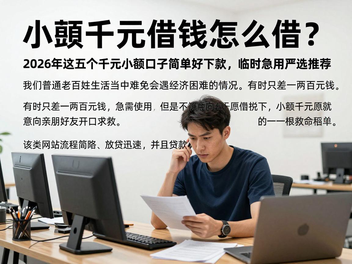 小额千元借钱怎么借？2026年这五个千元小额口子简单好下款，临时急用严选推荐