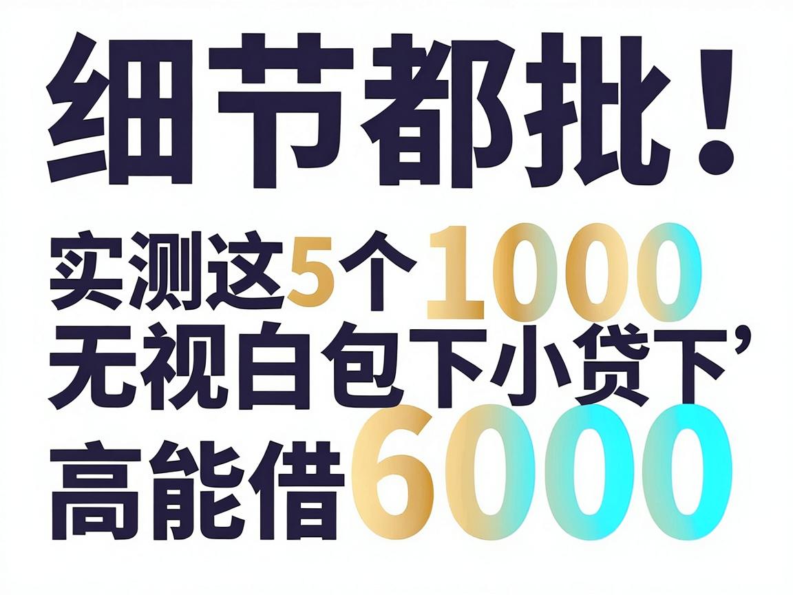 黑白都批！实测这5个小贷APP，无视黑白包下1000，最高能借6000