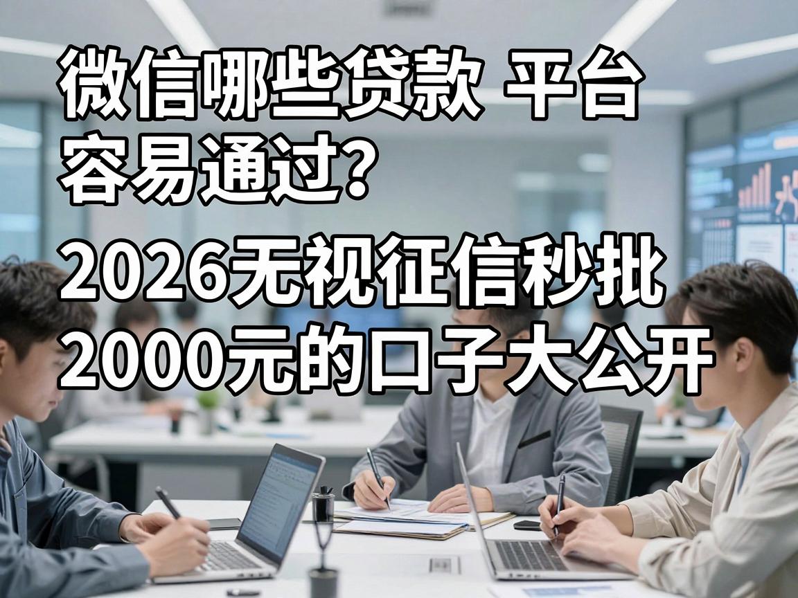 微信哪些贷款平台容易通过？2026无视征信秒批2000元的口子大公开！