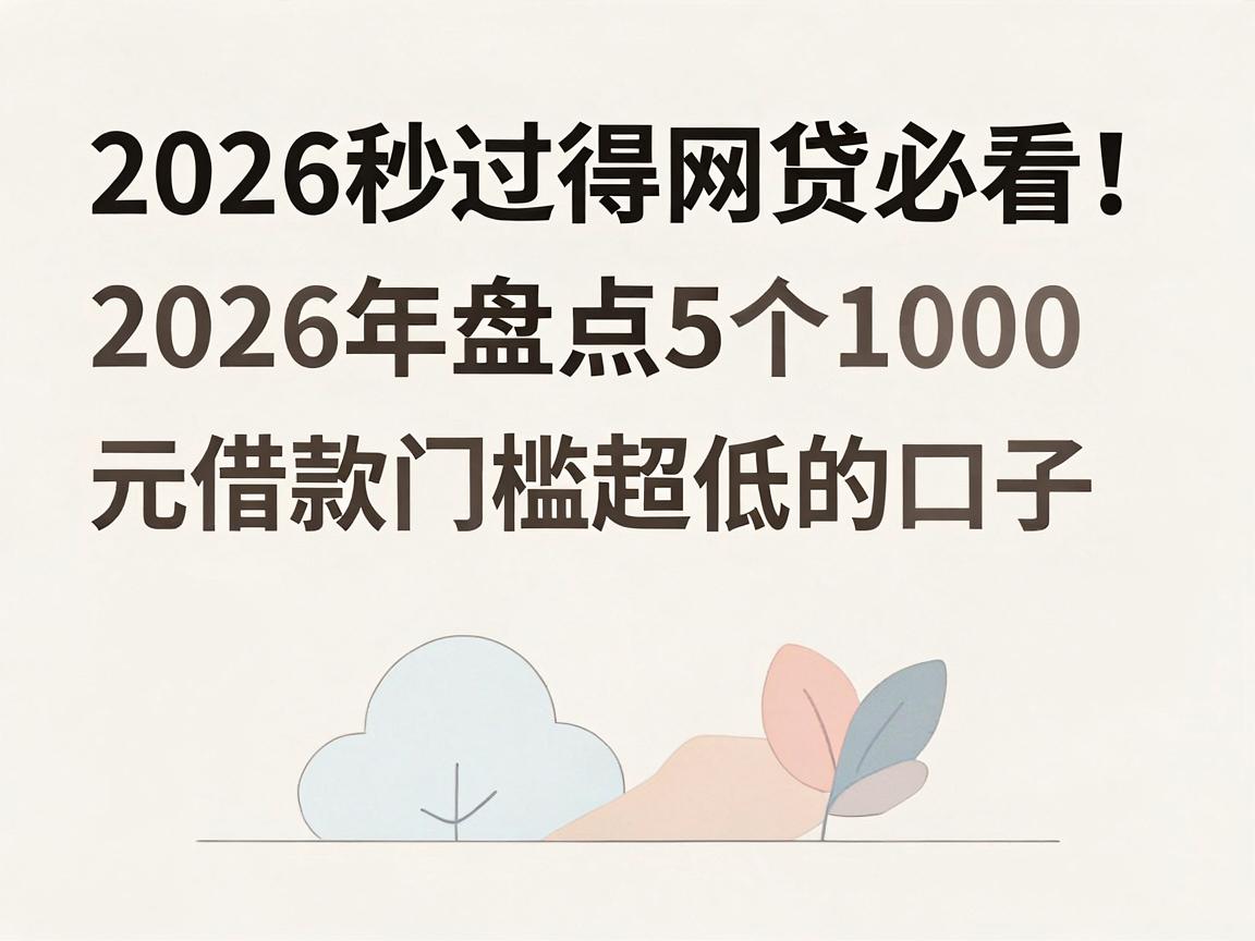 2026秒过得网贷必看!2026年盘点5个1000元借款门槛超低的口子