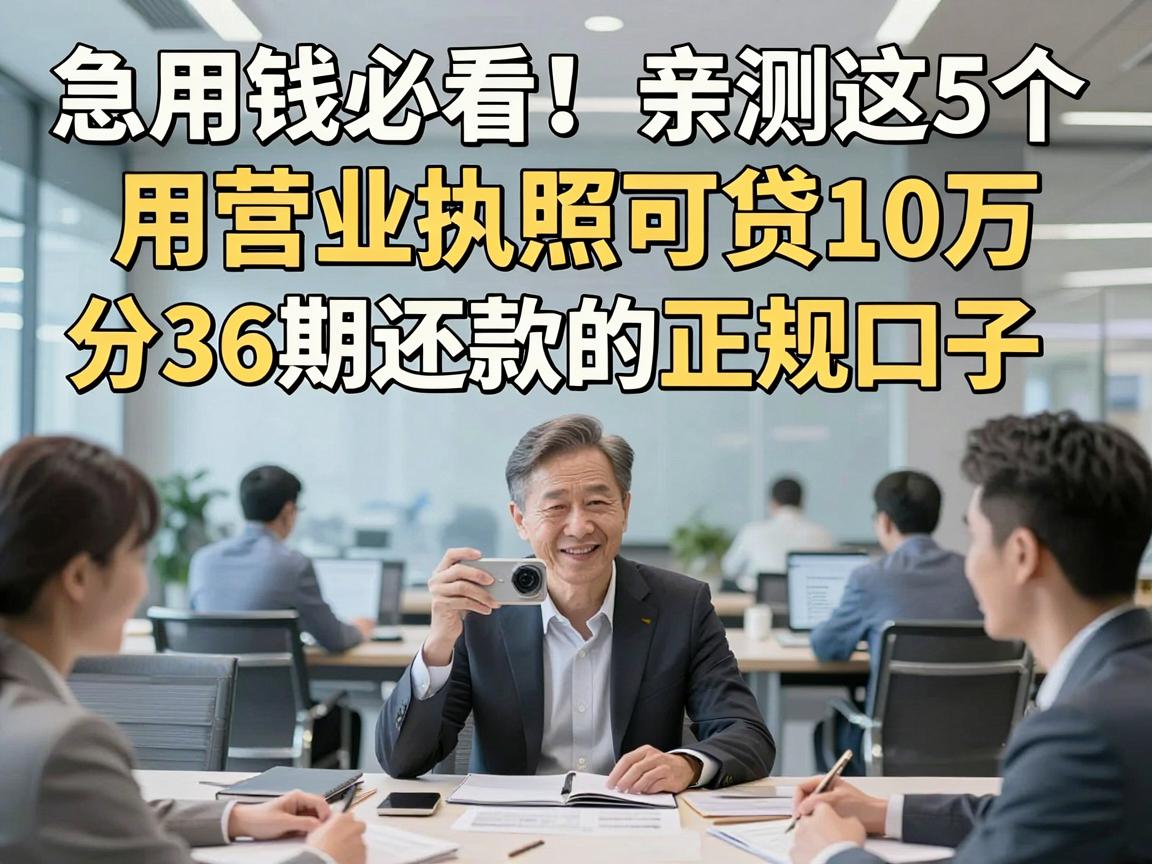 急用钱必看!亲测这5个用营业执照可贷10万、分36期还款的正规口子