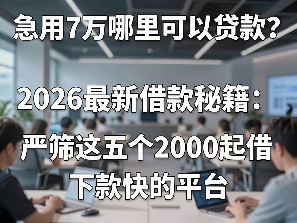 急用7万哪里可以贷款?2026最新借款秘籍:严筛这五个2000起借、下款快的平台