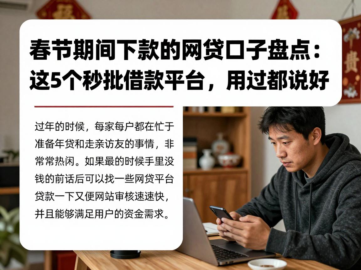 春节期间下款的网贷口子盘点：这5个秒批借款平台，用过都说好
