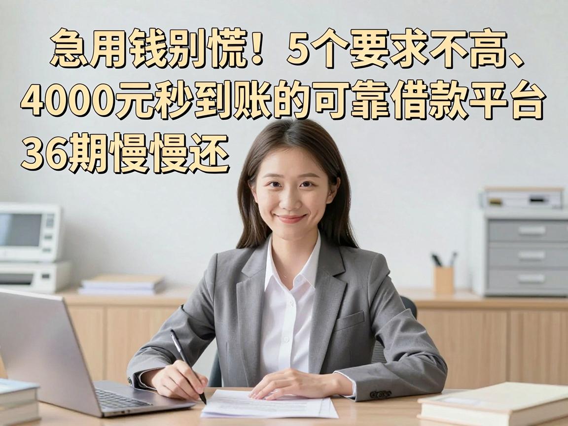 急用钱别慌!5个要求不高、4000元秒到账的可靠借款平台36期慢慢还