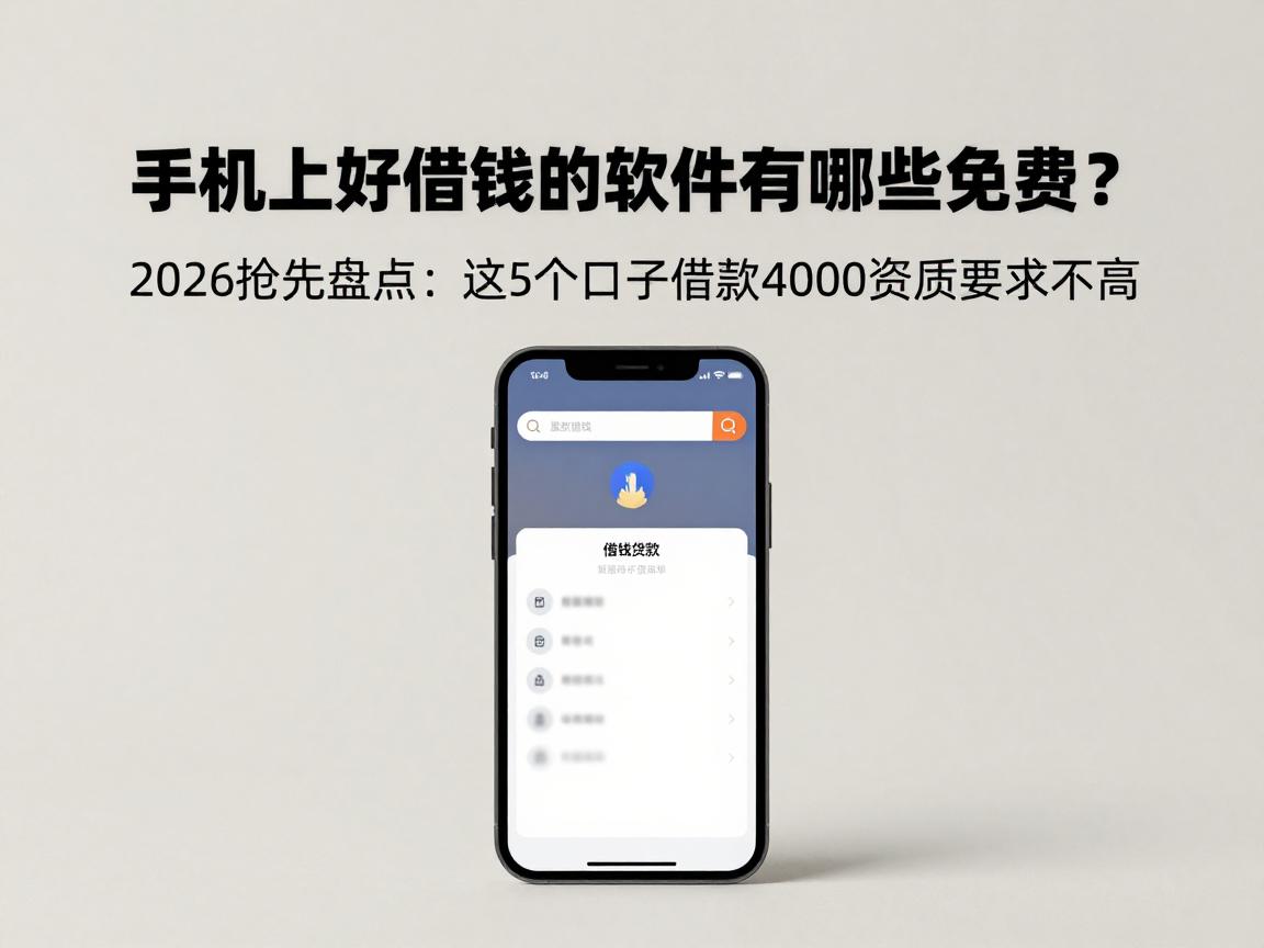 手机上好借钱的软件有哪些免费?2026抢先盘点:这5个口子借款4000资质要求不高