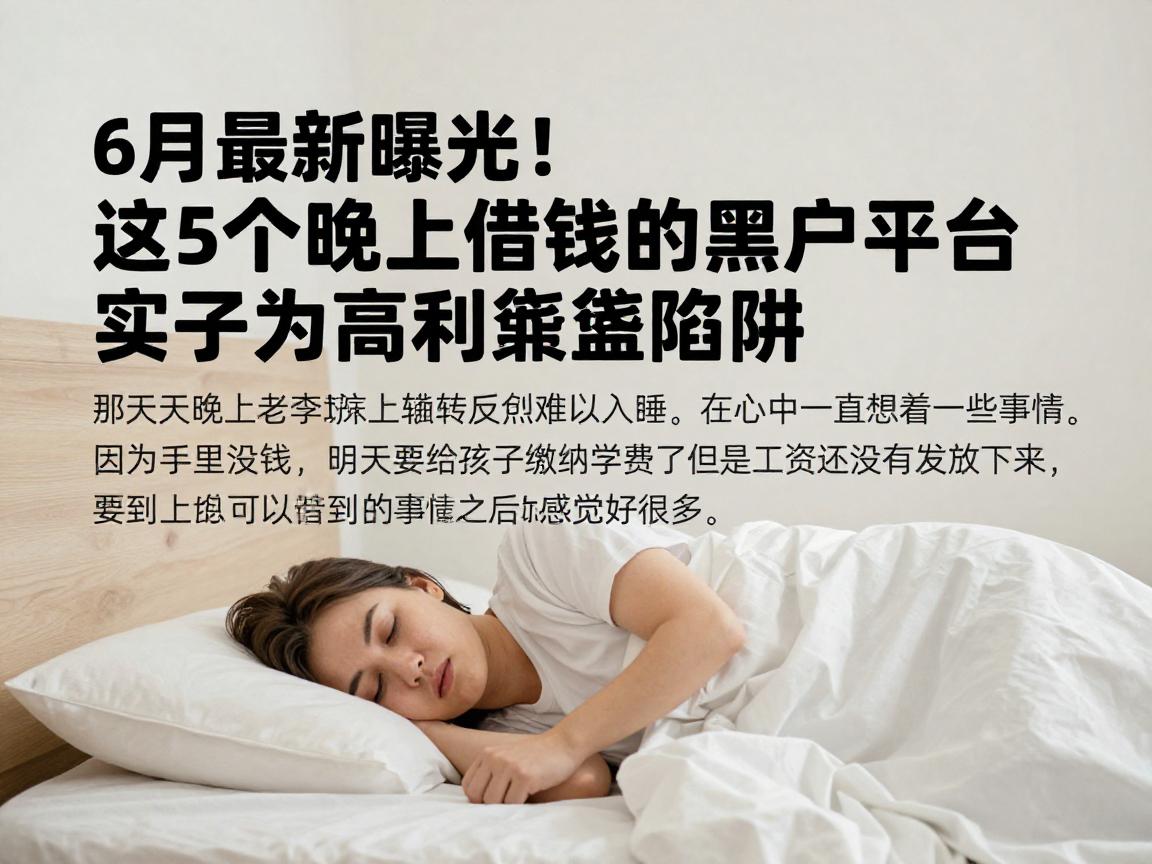 6月最新曝光!这5个晚上借钱的黑户平台实为高利贷陷阱