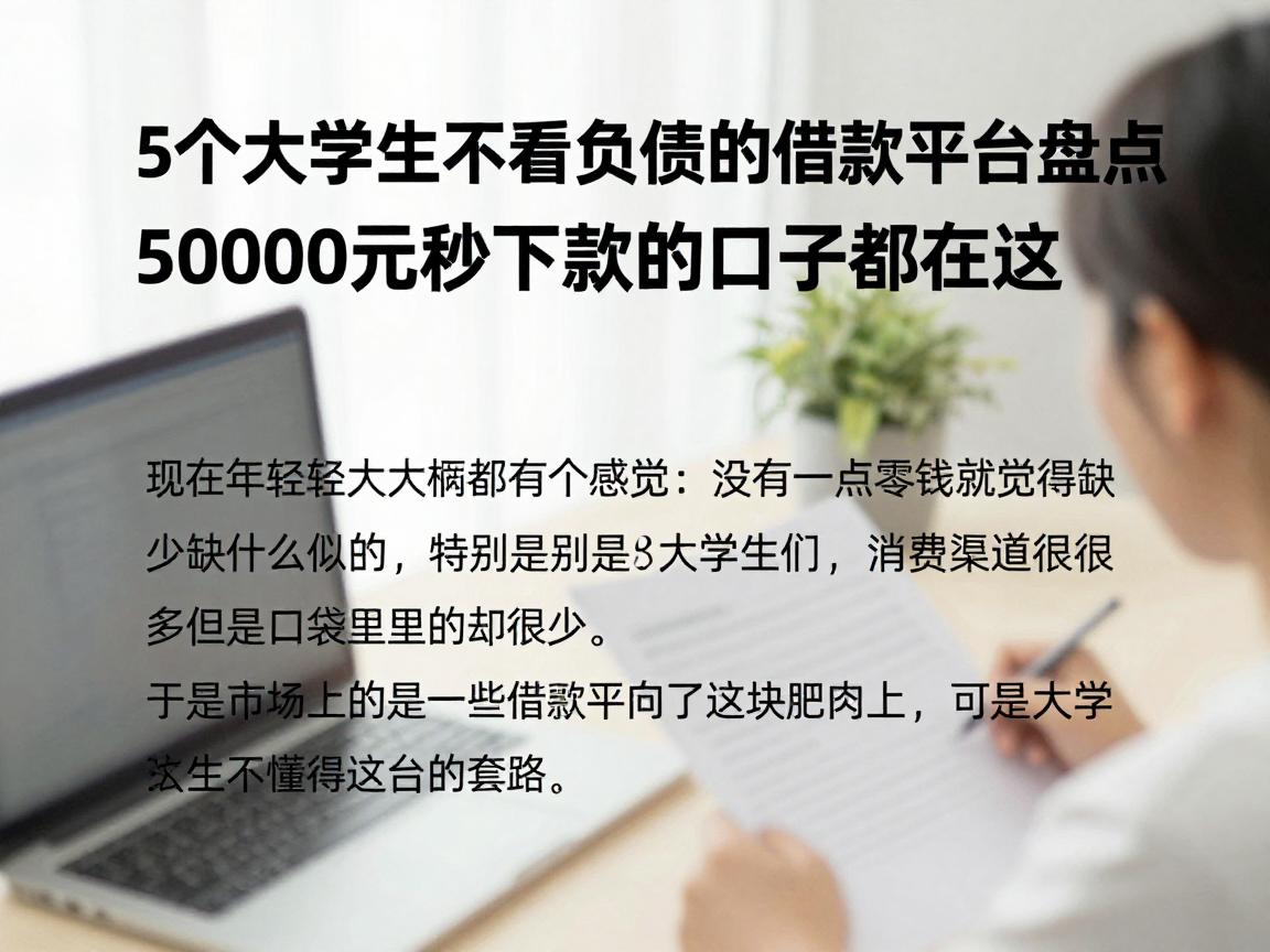5个大学生不看负债的借款平台盘点,5000元秒下款的口子都在这