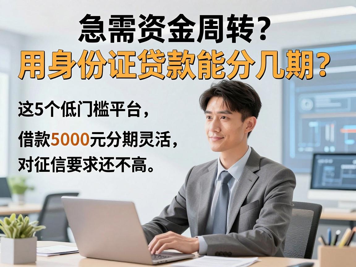 急需资金周转?用身份证贷款能分几期?这5个低门槛平台,借款5000元分期灵活、对征信要求还不高!