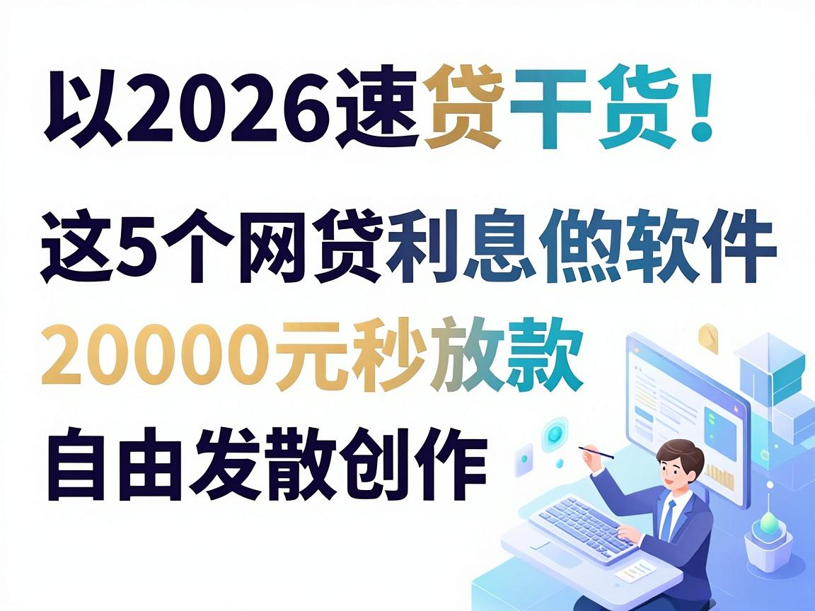 2026速贷干货!这5个网贷利息低点的软件,20000元秒放款