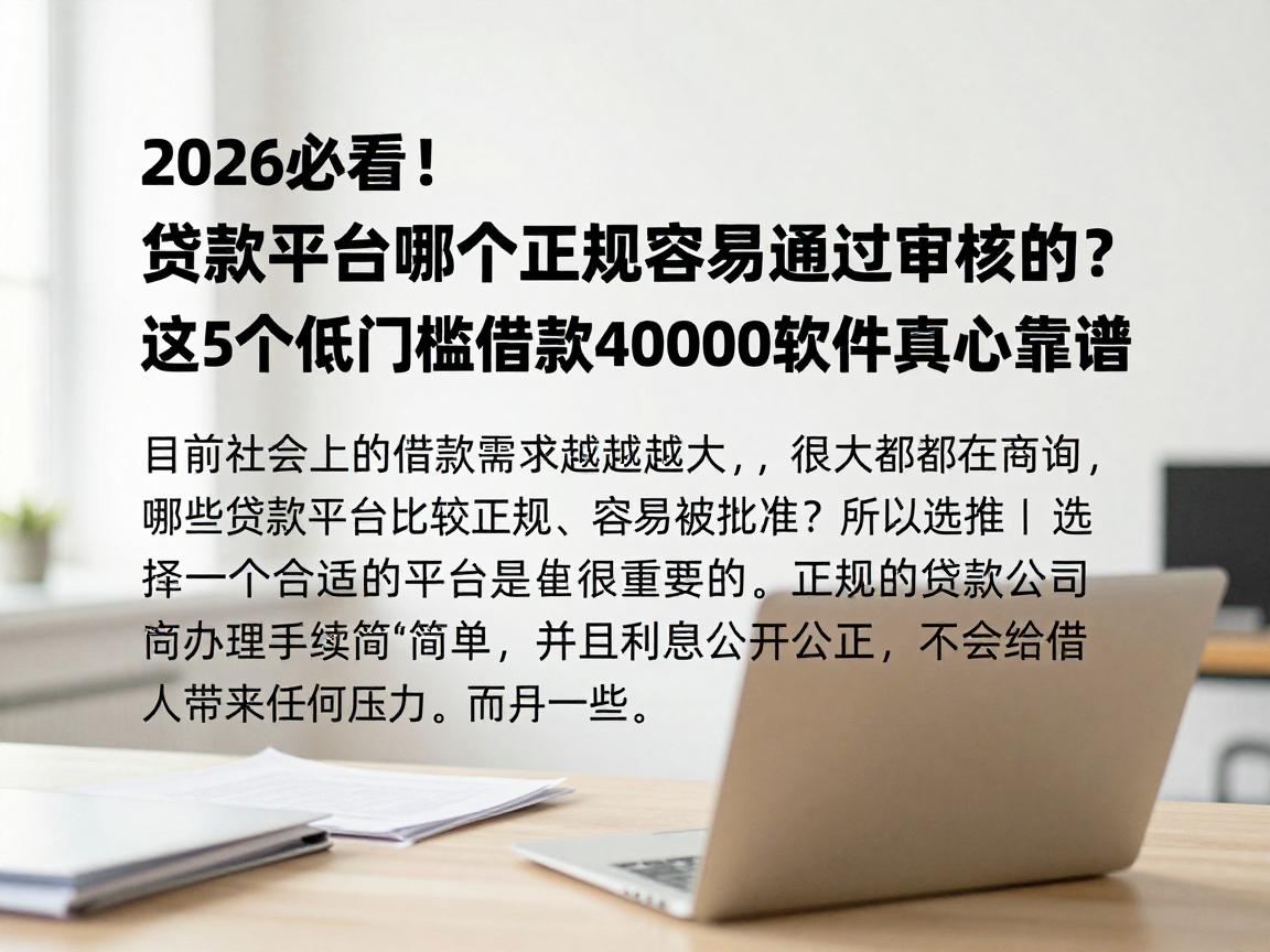 2026必看!贷款平台哪个正规容易通过审核的?这5个低门槛借款40000软件真心靠谱