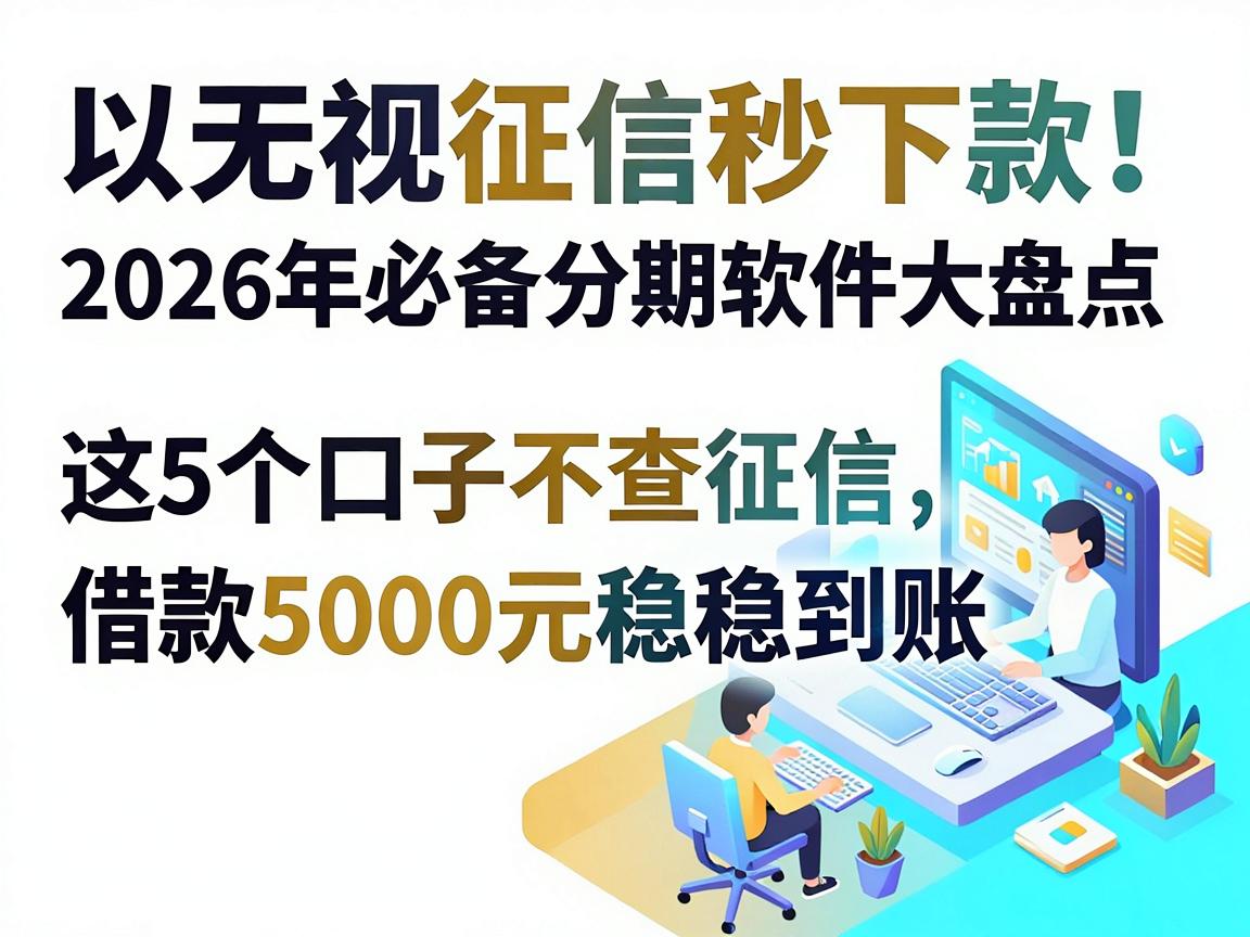 无视征信秒下款!2026年必备分期软件大盘点,这5个口子不查征信,借款5000元稳稳到账