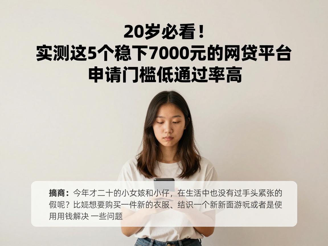 20岁必看!实测这5个稳下7000元的网贷平台,申请门槛低通过率高