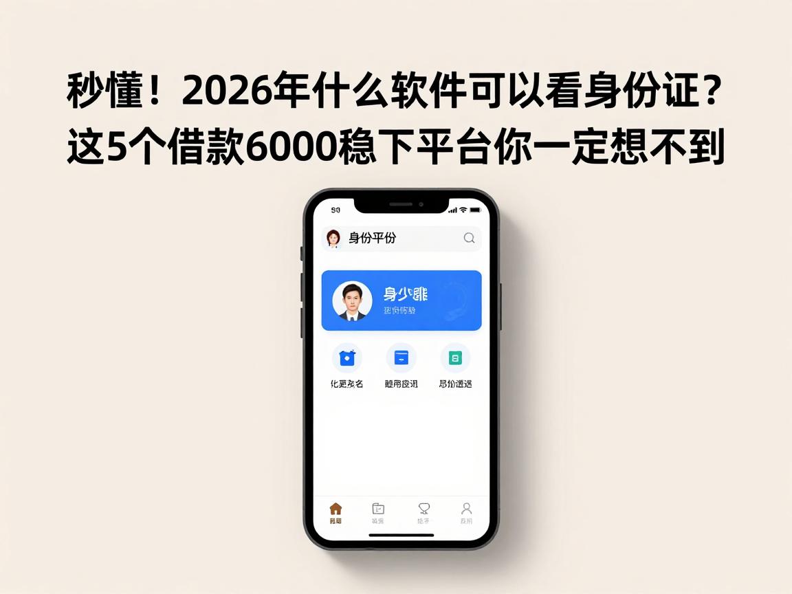 秒懂!2026年什么软件可以看身份证?这5个借款6000稳下平台你一定想不到