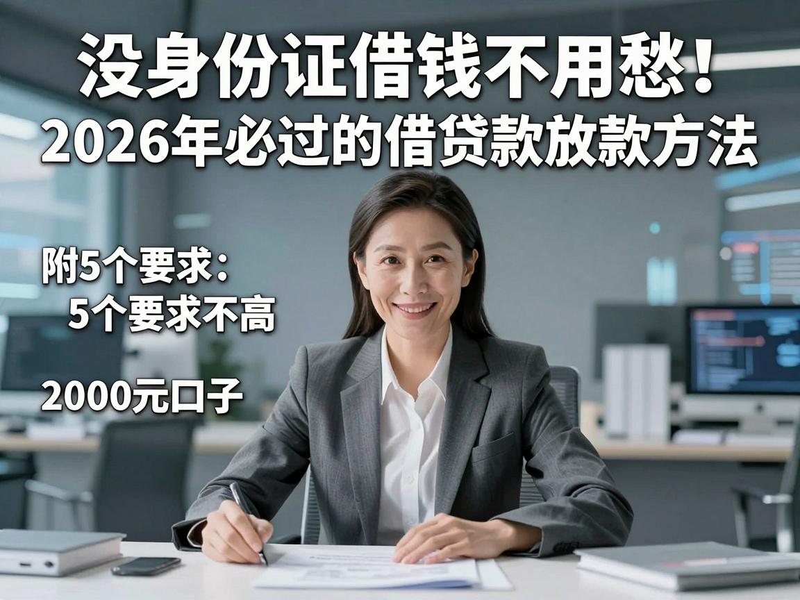 没身份证借钱不用愁!2026年必过的借贷款放款方法,附5个要求不高的2000元口子