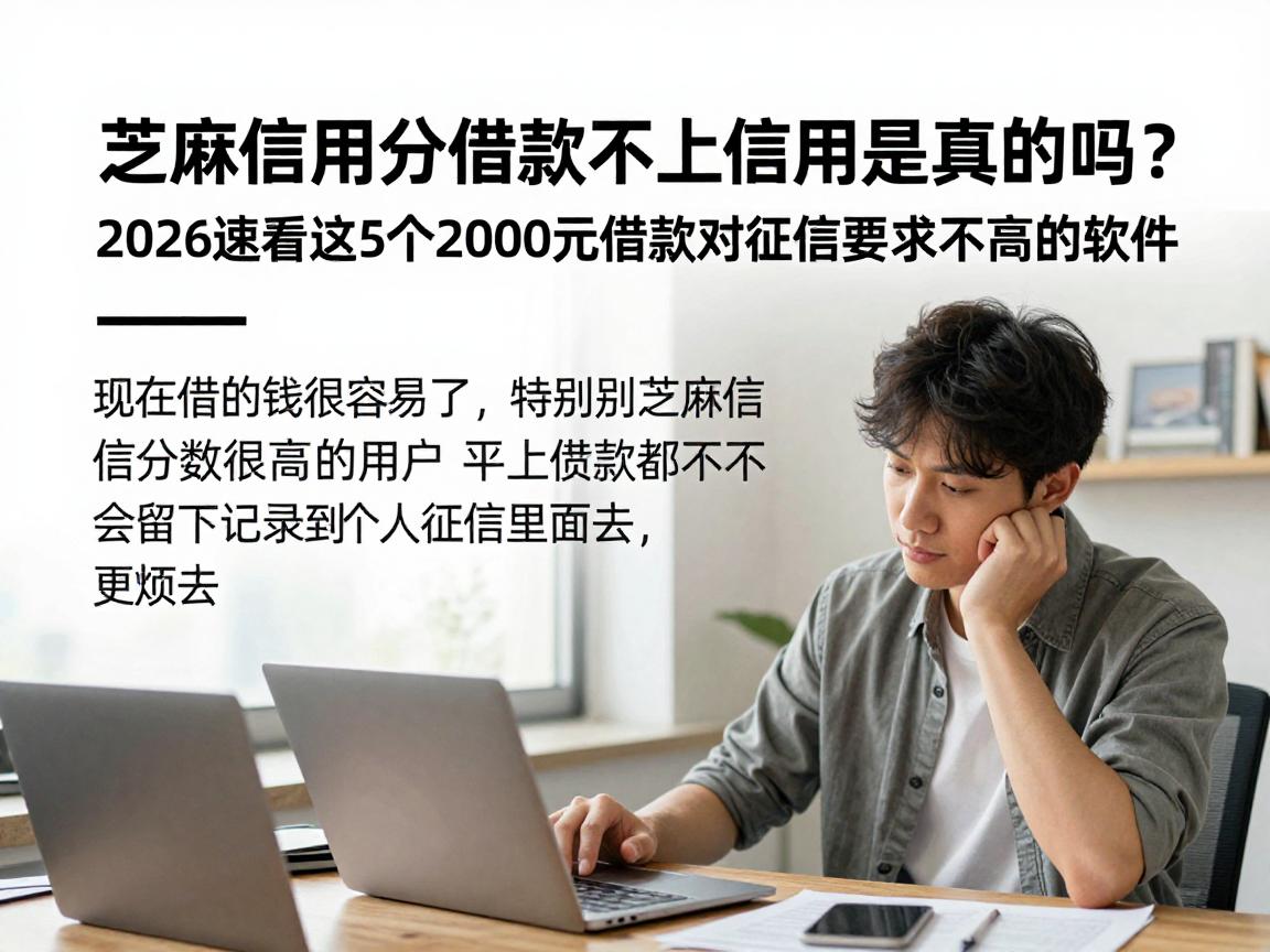 芝麻信用分借款不上信用是真的吗?2026速看这5个2000元借款对征信要求不高的软件