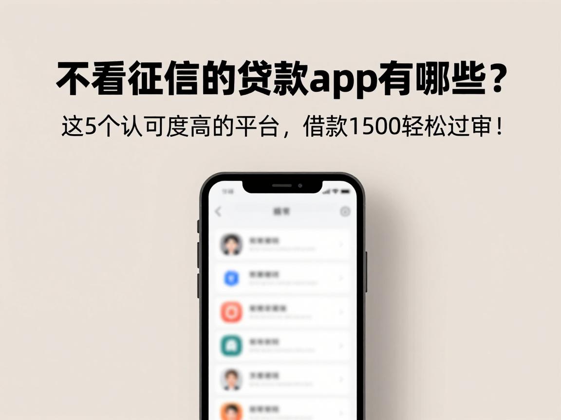 不看征信的贷款app有哪些?这5个认可度高的平台,借款1500轻松过审!