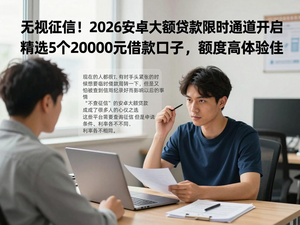无视征信!2026安卓大额贷款限时通道开启,精选5个20000元借款口子,额度高体验佳