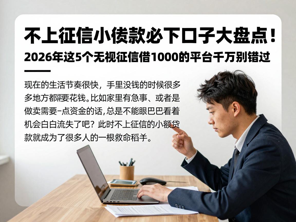 不上征信小额贷款必下口子大盘点!2026年这5个无视征信借1000的平台千万别错过