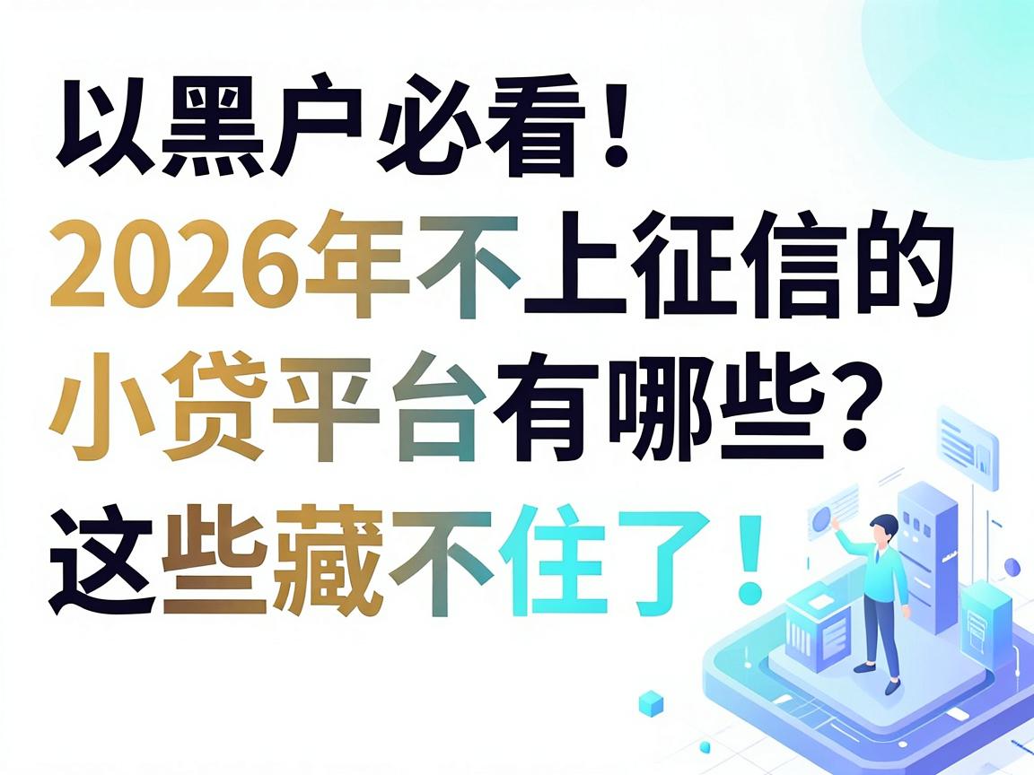 黑户必看！2026年不上征信的小贷平台有哪些？这些藏不住了！