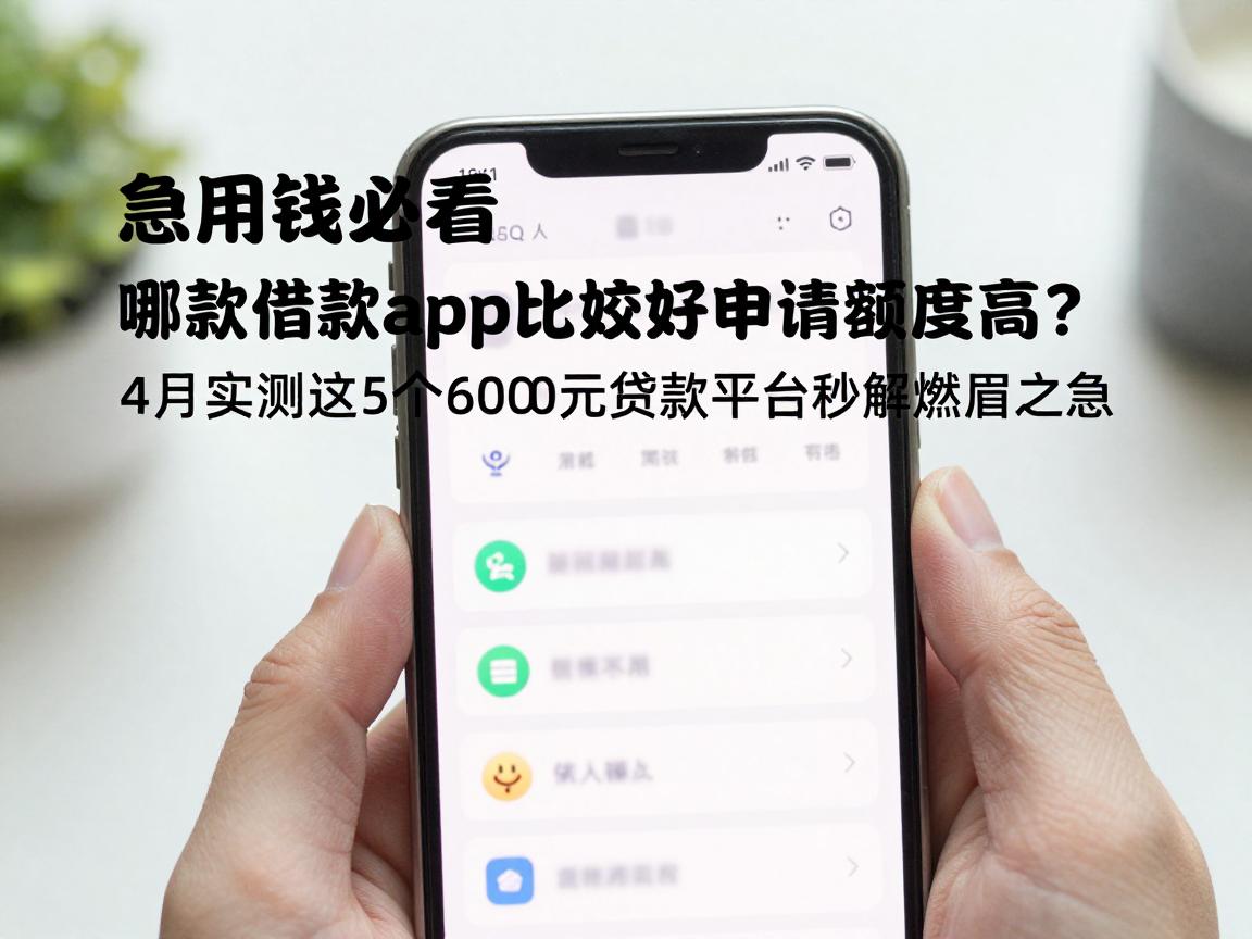 急用钱必看！哪款借款app比较好申请额度高？4月实测这5个6000元贷款平台秒解燃眉之急