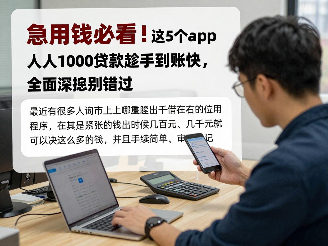 急用钱必看!这5个app人人1000贷款趁手到账快,全面深挖别错过!